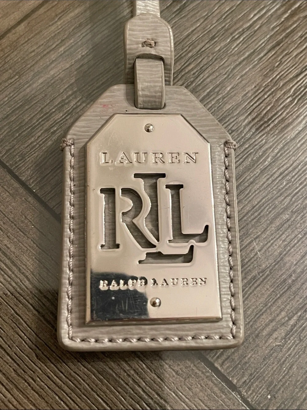 Lauren Ralph Lauren Grey & Silver Replacement Handbag Logo Hangtag - Bag Charm